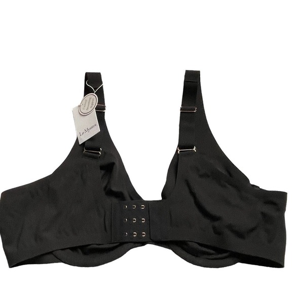 Le Mystere Smooth Shape Unlined Underwire Bra Black Women's Size 36D NWT - Picture 6 of 10